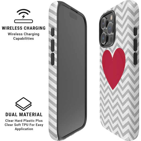 Chevron Heart iPhone 16 Pro Magsafe Impact Case